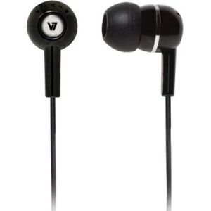 V7 EARBUDS HA110-BLK-12EB WITH INLINE MIC BLAK 3.5MM PLUG FOR MOBILE DEVICES IN