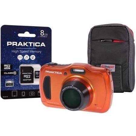 Praktica WP240-O 8GBCASE - Luxmedia WP240 Waterproof Compact Digital Camera+8GB SD Card+Camera Case