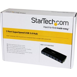 Startech ST7300USB3B - 7PORT USB 3.0 HUB WITH POWER ADAPTER - SEVEN PORT USB 3.0 HUB